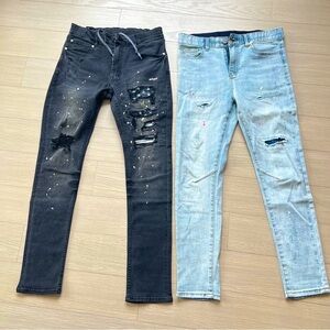 MENS Avirex Japanese limited edition jeans and Retro Engine light blue jeans